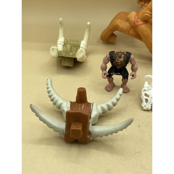 Imaginex Lot 6 Caveman Figure Wagon Horns Parts - Picture 6 of 8